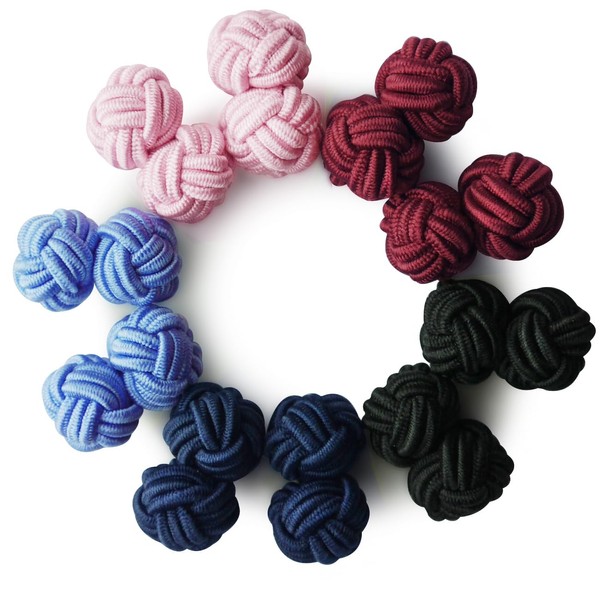 HONEY BEAR 5 Pairs Men's/Women's Silk Fabric Knot Silk Knot