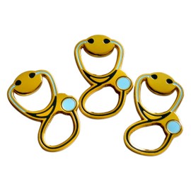 Novel Merk Doctor & Nurse Stethoscope – Healthcare Professional Lapel Pin, Hat Pin & Tie Tack Set - with Clutch Back (3- Stethoscope), Medium