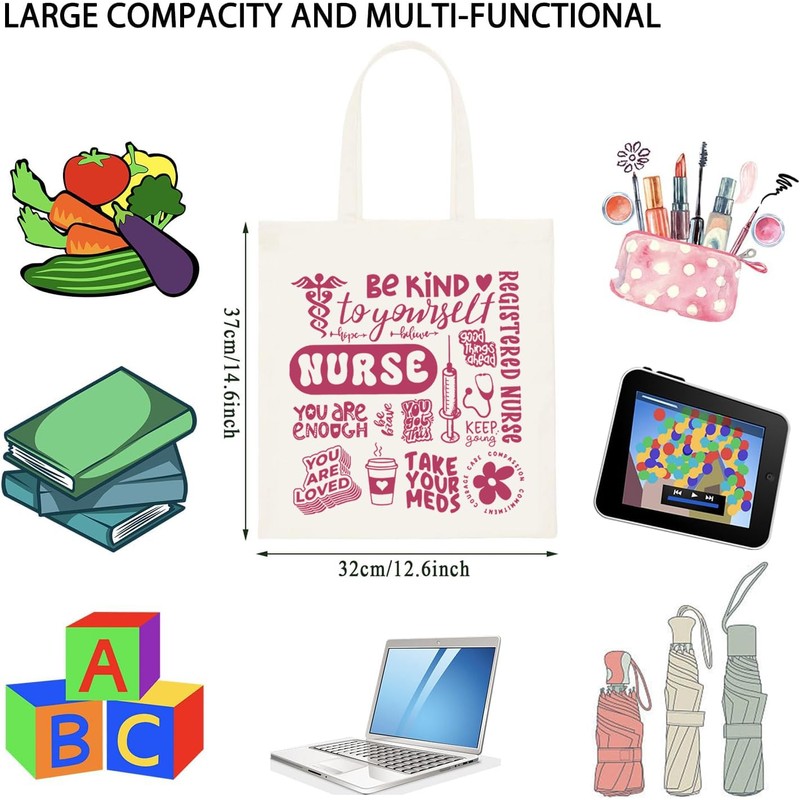 WCGXKO Nurse Themed Tote Bag Nursing Weeks Gift Nurse Practioner