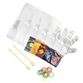 STOBOK Tie Dye Pigment Set 5 Bottles of DIY Clothing Dye Elastic Bands Safe for Boys and Girls Student Art Craft Supplies Home Dyeing Tools