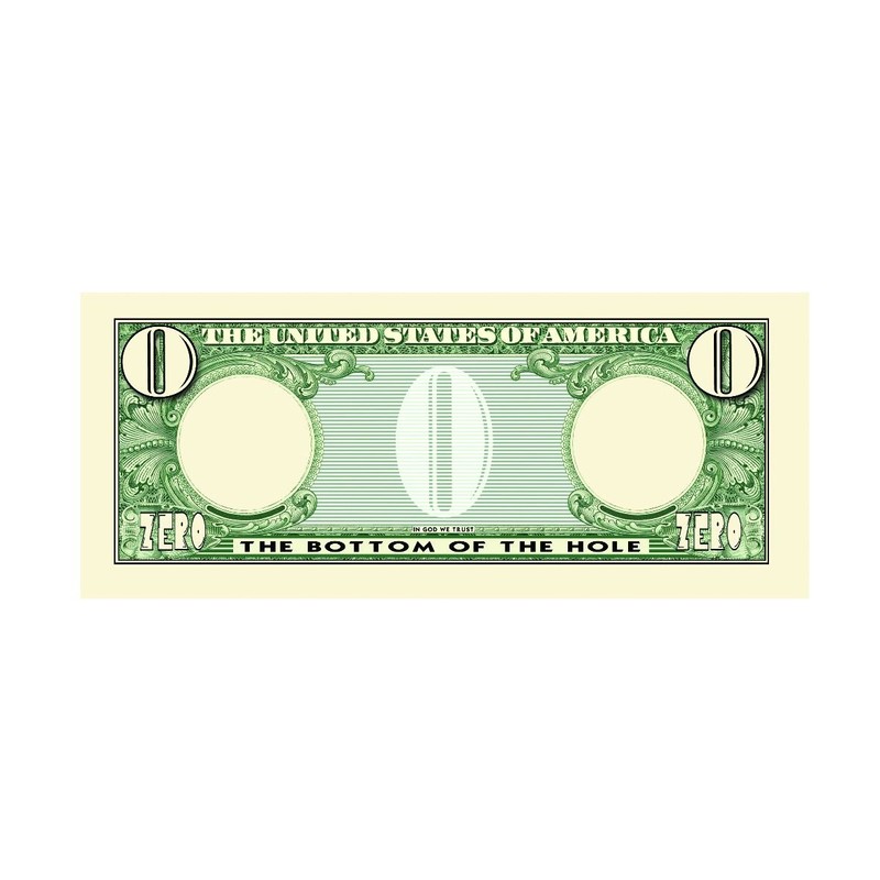 American Art Classics Zero Dollar Bill in Protective Dollar Bill