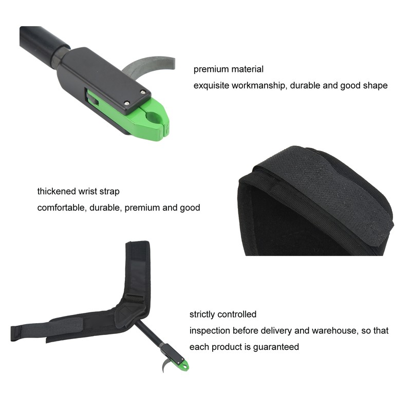 Bow Caliper Release Aid Aluminum Alloy Neoprene Wrist Strap Archery