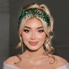 JHOO Bride Wedding Hair Accessories Emerald Rhinestone Headband Elegant Bridal