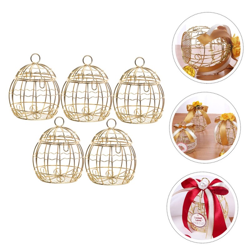 Kisangel 10 pcs candy box bird cage figurine birdcage figurine