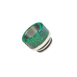 Armerah Snakeskin Taper 810 Drip Tip eCig Mouthpiece Short/Wide Resin/Steel Single Green