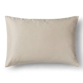 Offtime AJ003P Pillowcase Pillowcase Extra Long Cotton Satin Beige, 16.9 x 24.8 inches (43 x 63 cm), Luxury Cotton, Silky Touch, All Seasons, Set of 2