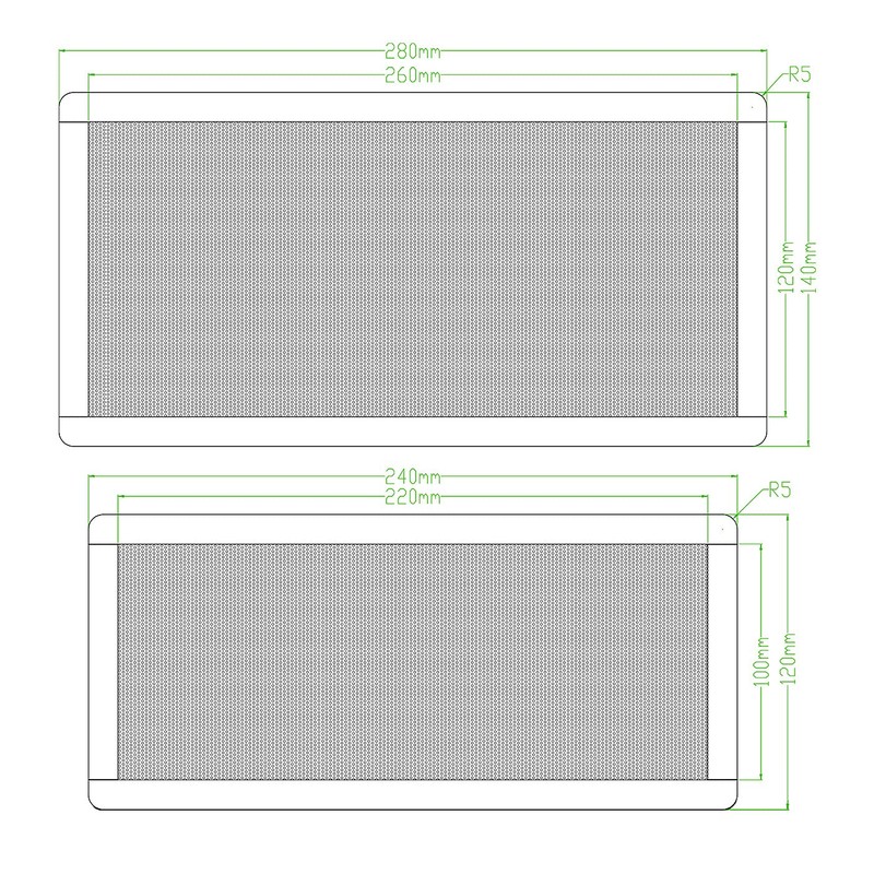 140mm Fan Filter,HFEIX Computer Case Dustproof Magnetic Frame Mesh Black