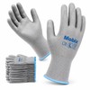 Mobix Backless Gloves, 10 Pairs, PU Coating, Lightweight, 0.9 oz