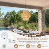 HMVPL Battery Operated Chandelier with Hook, Bamboo Outdoor Battery Operated