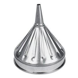 WirthCo 94475 Funnel King (3 Quart, 8" Center Spout Funnel with Removable Brass Strainer Screen, Galvanized, Heavy Duty)