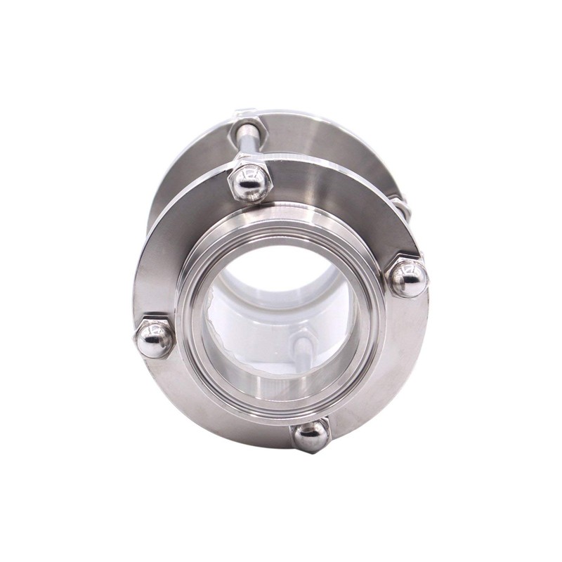 DERNORD In-Line Sight Glass with Clamp End,Flow Sanitary Straight Sight