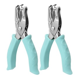 POFET Hole Punch Blue Metal Single Hole Punch with Soft Grip for DIY Craft Labels Clothes Tickets Scrapbook Tool