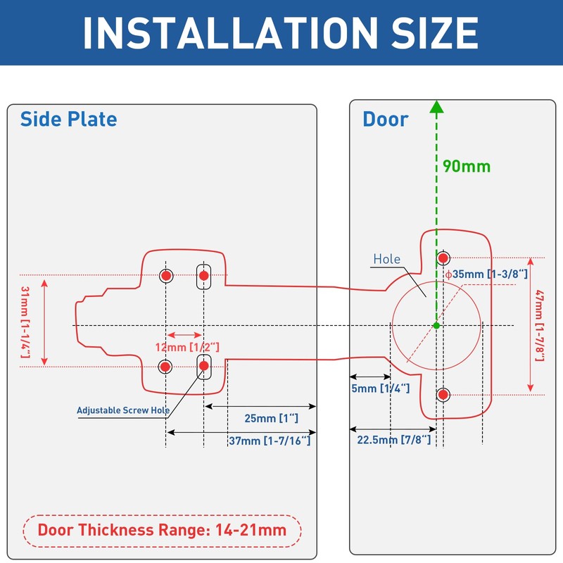 TamBee 1 Pair 45 Degree Hinges Soft Close Cabinet Corner