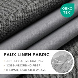 Joydeco Blackout Curtains 108 Inches Long 2 Panels Burg, Room Darkening Curtains for Bedroom, 100% Black Out Textured Thermal Drapes Privacy Protection 2 Panels Set(W52 x L108 Inch, Grey)