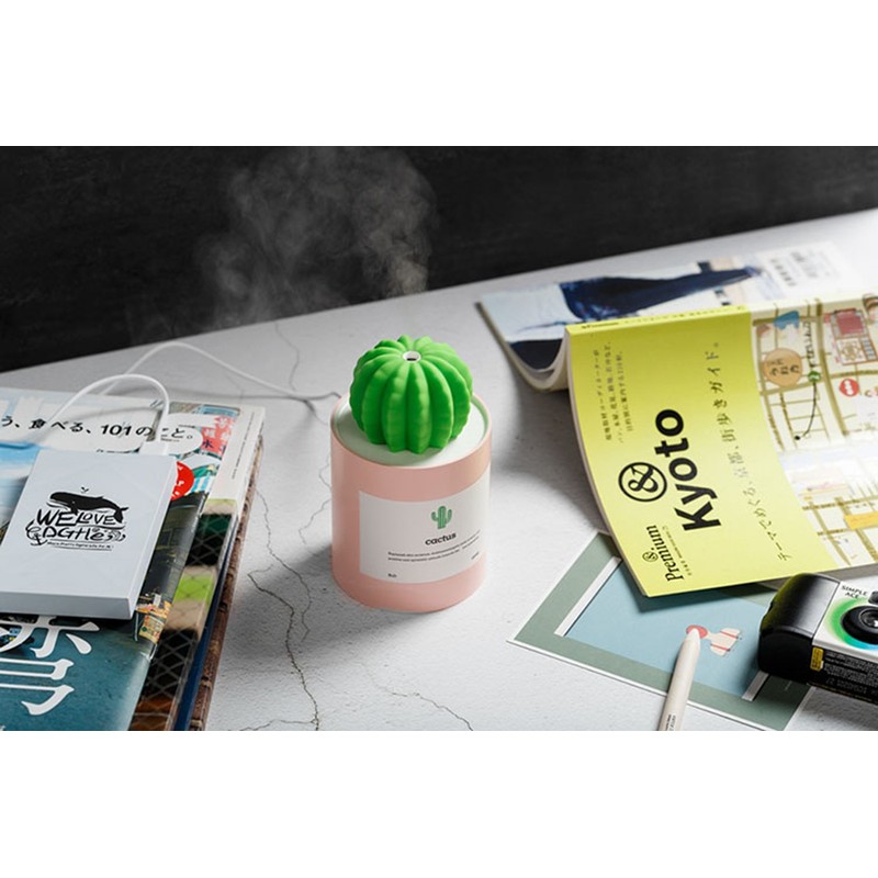 UODBUYO Mini Humidifier, 280ml USB Cool Mist Portable Cactus Air