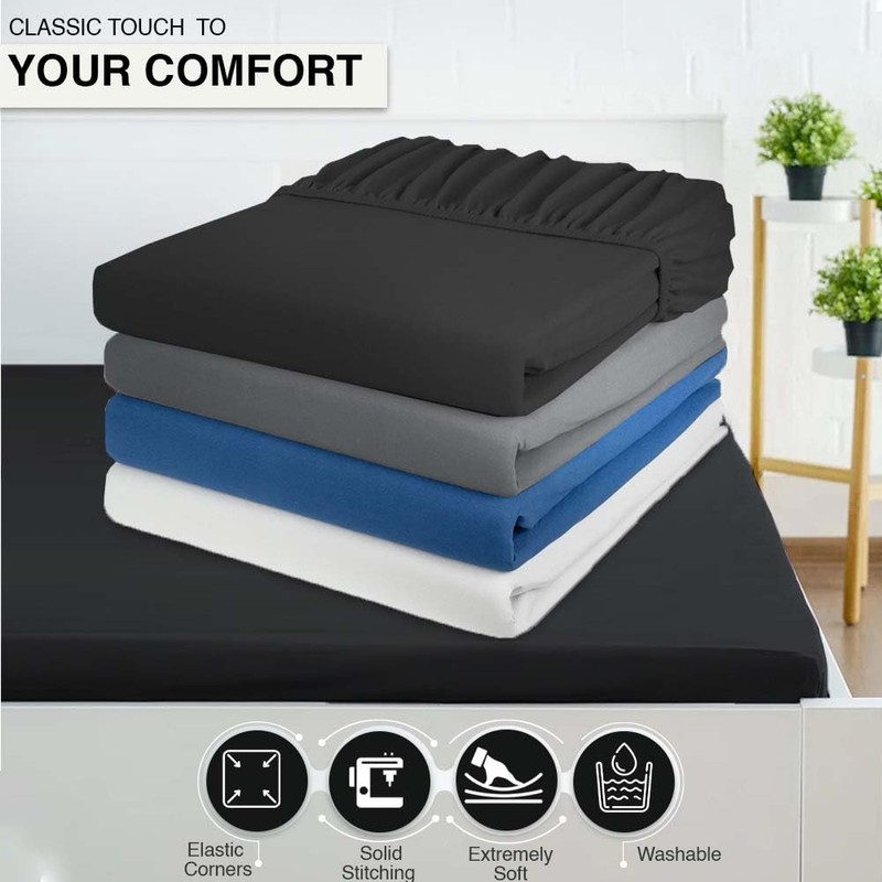 Comfortz Bedding Fitted Sheet Double - Deep Pocket 100% Microfiber