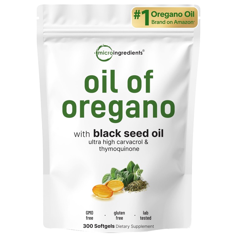 Micro Ingredients Oil of Oregano Softgels, 300 Count | 2