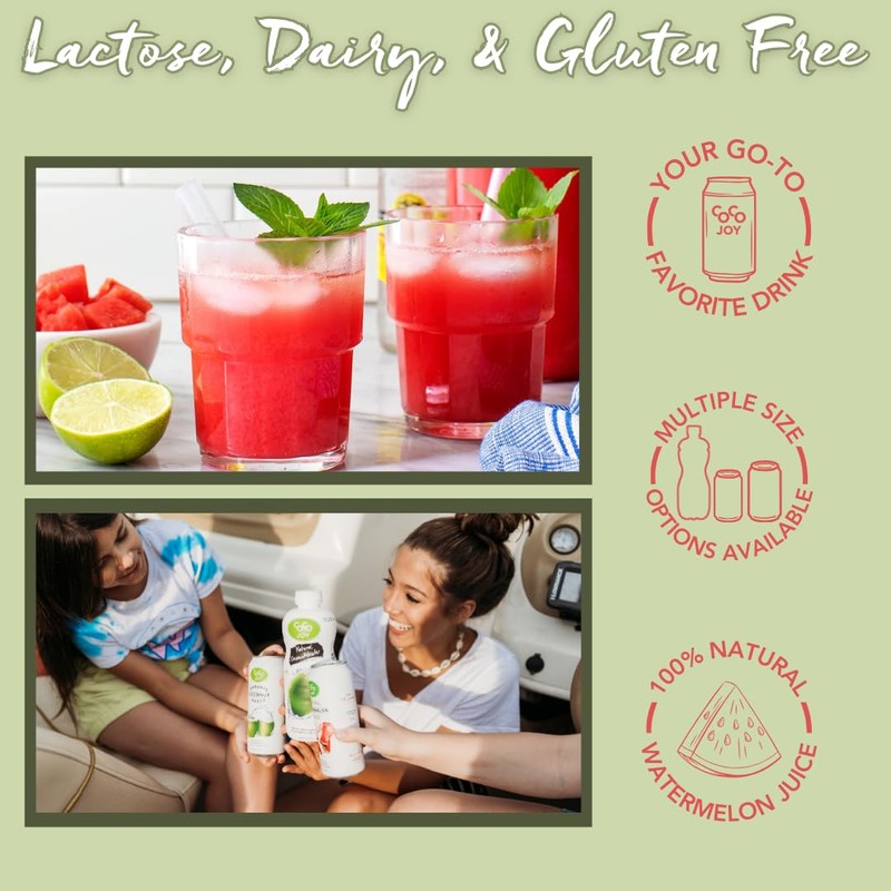 CoCo Joy 100% Natural Watermelon Juice, (12-Pack) Fresh Low-Calorie Watermelon