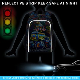 gxtvo Toddler Truck Backpack for Boys - 13" Water Resistant Kindergarten Bookbag, Cute Preschool Bag for Little Kids