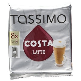 Tassimo Costa Latte 16 T-discs (Extra Large Cup Size) 8 Servings New Pack Smoother & Silkier