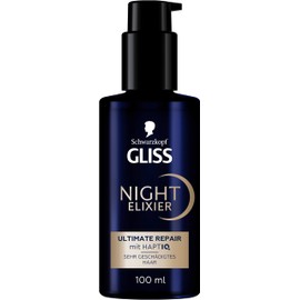 Gliss Night Elixir Ultimate Repair (100 ml), Hair Serum Regenerates Damaged Hair During Sleep, Hair Care Leaves Soft & Regenerated Hair Overnight