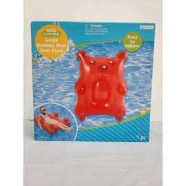 Creatology Inflatable Large Gummy Bear Swimming Pool Floating Water Raft with Headrest