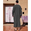 YAOHUOLE Men's Kaftan V-Neck Long Sleeve Kaftan Men's Long Button