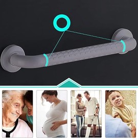 Bathroom Grab Bar 304 Stainless Steel Anti-Slip Grab Rail for Bathroom Safety Support Handle for Bathtub Shower Toilet Kitchen Stairway Handrail, Elderly or Disabled (White, 60cm)