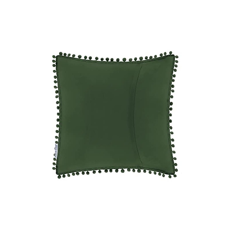 AmeliaHome Meadore 2 Cushion Covers with Pompoms Double-Sided Ultrasonic Quilting