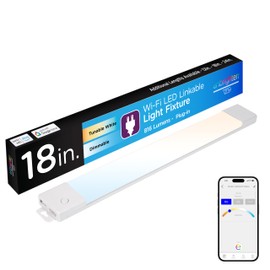Enbrighten 18 inch Plug-in Wi-Fi Under Cabinet Lights, Many White Settings from 2000K-6000K, Full Range Dimmable, Easy to Use Wi-Fi App, Programmable Schedule Under Cabinet Lighting, 58260-T1