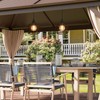 Lightess Outdoor Chandelier for Gazebo Lights Battery Operated, Black Battery