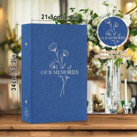 Lanpn Photo Album 6x4 Slip in, OUR MEMORIES Linen 300 Pockets Photo Albums Holds Landscape Only 10x15cm Picture Blue