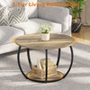 GreenForest Round Coffee Table with Storage, 27.6 inch Small Living