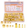Brass Compression Sleeve Ferrule, Insert and nuts 120pcs 4 Sizes(1/4",