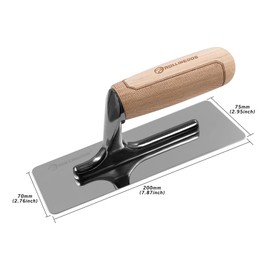 ROLLINGDOG Venetian Plaster Trowel 200x75mm - Mirror Polished 420 Stainless Steel Blade, Ergonomic Beech Handle for Decorative Finish and Polish
