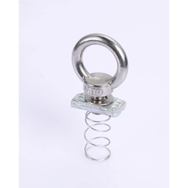 Strut Channel Nut and Eye Bolt Set - Heavy Duty Stainless Steel Eye Bolts M8, M10 | Zinc Plated Spring Nuts, Long Spring) for Unistrut, M10, Pack of 8