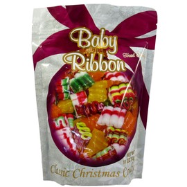 Primrose Old Fashion Christmas Hard Candy - Bundle of 11oz 2 Bags: Baby Ribbon and Cut Rock