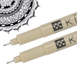 PATIKIL Micro Pen Fineliner Pens, 2Pcs 0.3mm Fine Point Drawing Pens Waterproof for Archival Artist Calligraphy Illustration Journaling Sketch, Black