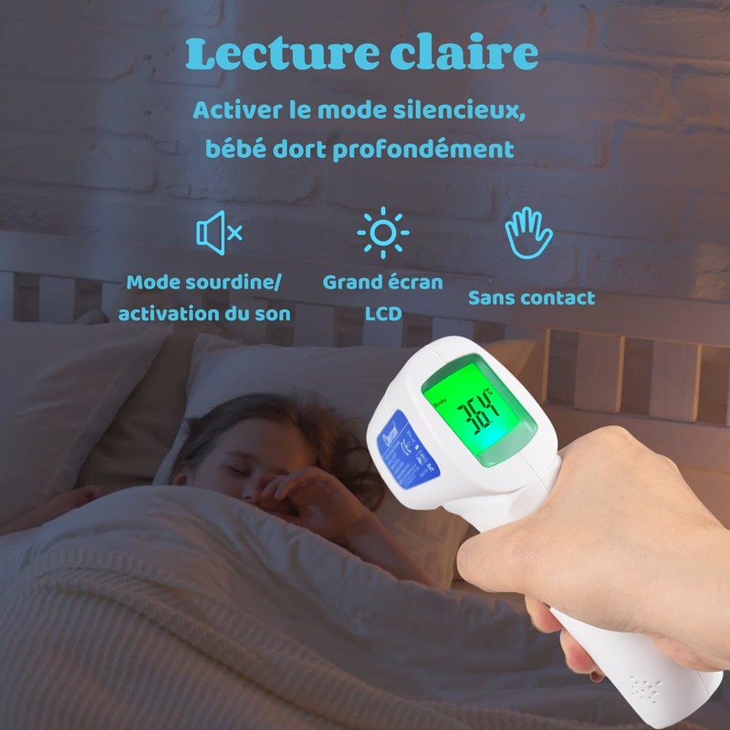 Berrcom Fever Thermometer, Contactless Infrared Forehead Thermometer for Babies, Children,