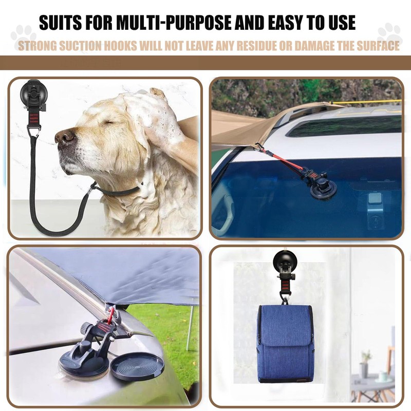 Heavy Duty Suction Cups Anchor with Hooks, Suction Cup Camping