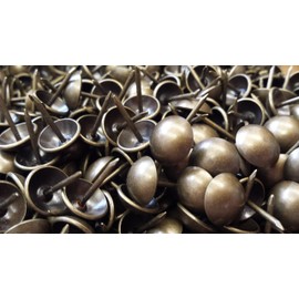 UFFY - 1,000PCS - 7/16" x 1/2" Decorative Tack Nails Antique Brass Finish