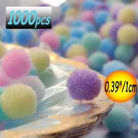 1000 Pieces Macaron Pastel Color Pom Poms Balls Small Size 1CM/0.4 Inch Bulk Cotton Balls Arts Crafts Making Decorations for DIY Art Creative Crafts
