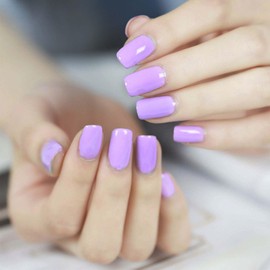 Semi Cured Gel Nail Strips Salon-Quality Lavender Gel Nail Wraps Easy Application & Removal Long-Lasting UV Lamp Required 20 Pcs