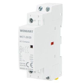 Wengart Household AC Contactor WCT-20, AC24V 20A 2, Normally Open, Longer Electrical Life, Quieter Operation and More Compact Design for Controlling Household Appliances