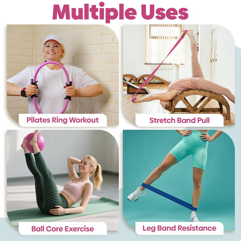 flexintense 9-in-1 Pilates Ring Set – 13” Magic Circle, 9.8”