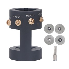 TIG Welding Aluminum Alloy Multi Angle Tungsten Electrode Sharpener with 2 Connecting Rods, 4 Grinding Wheels, 1/16", 1/8" and 3/32" Tungsten Needles