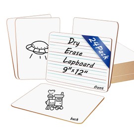 24 Pack Dry Erase White Board with Lines 9'' x 12'' Double-Sided Small Whiteboard Thickness 3mm Mini Lapboard Handwriting Board Drawing Board for Office Student Classroom Use