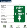 First Aid Station With Down Arrow Sign, 12x18 Inches, Rust