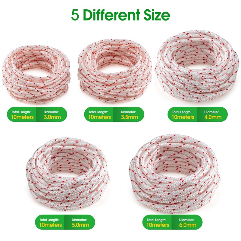 LiteTour Recoil Starter Handle Rope Kit - 2-Pack Pull Start