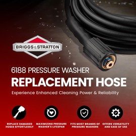 Briggs & Stratton 6188 Replacement Hose for Pressure Washers, 30-Feet (Color May Vary), Black